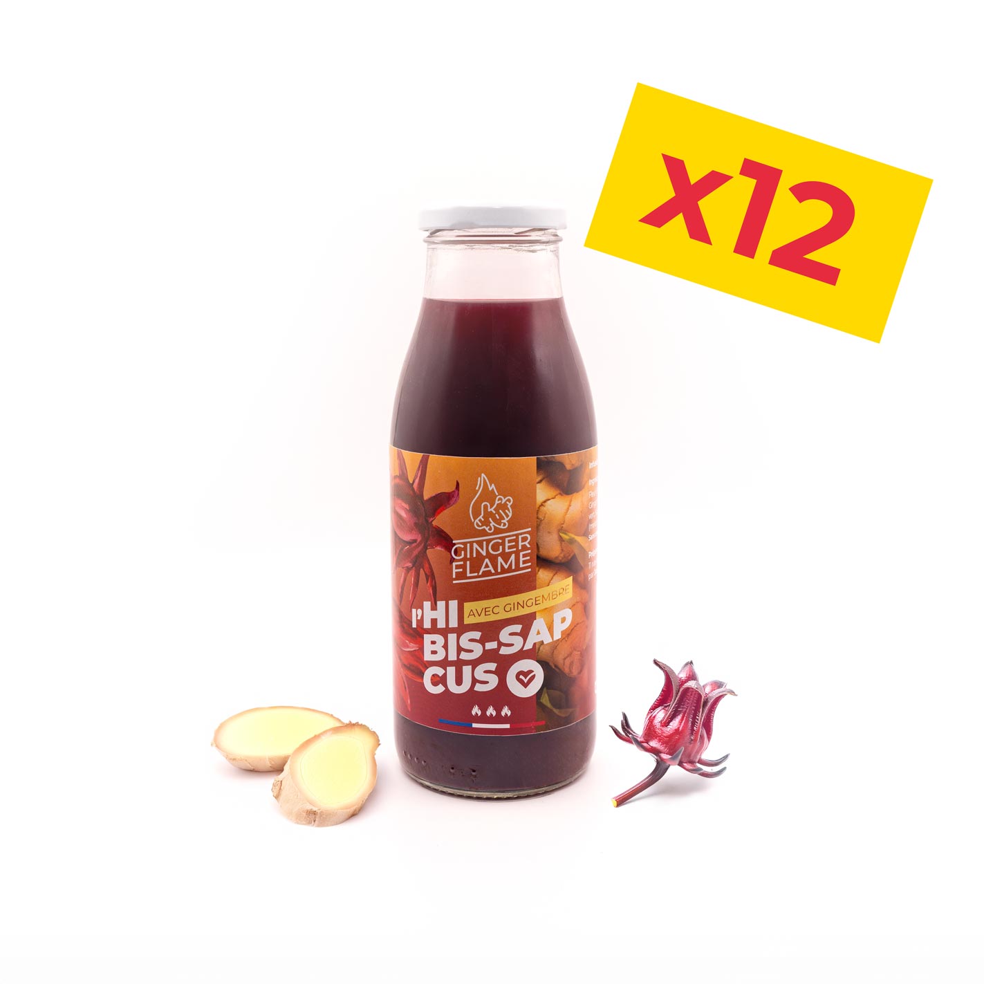Hibiscus/Ginger Drink - 12 Pack Bissap, Strongly Spiced 🔥🔥🔥