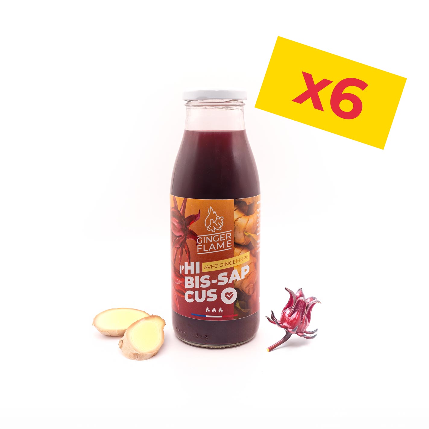 Hibiscus/Ginger Drink - 6 Pack Bissap, Strongly Spiced 🔥🔥🔥